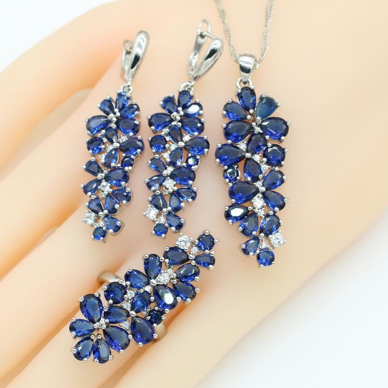 Europe and The United States Luxury Zircon Inlaid Necklace Earrings Ring Bracelet Fashion Accessories