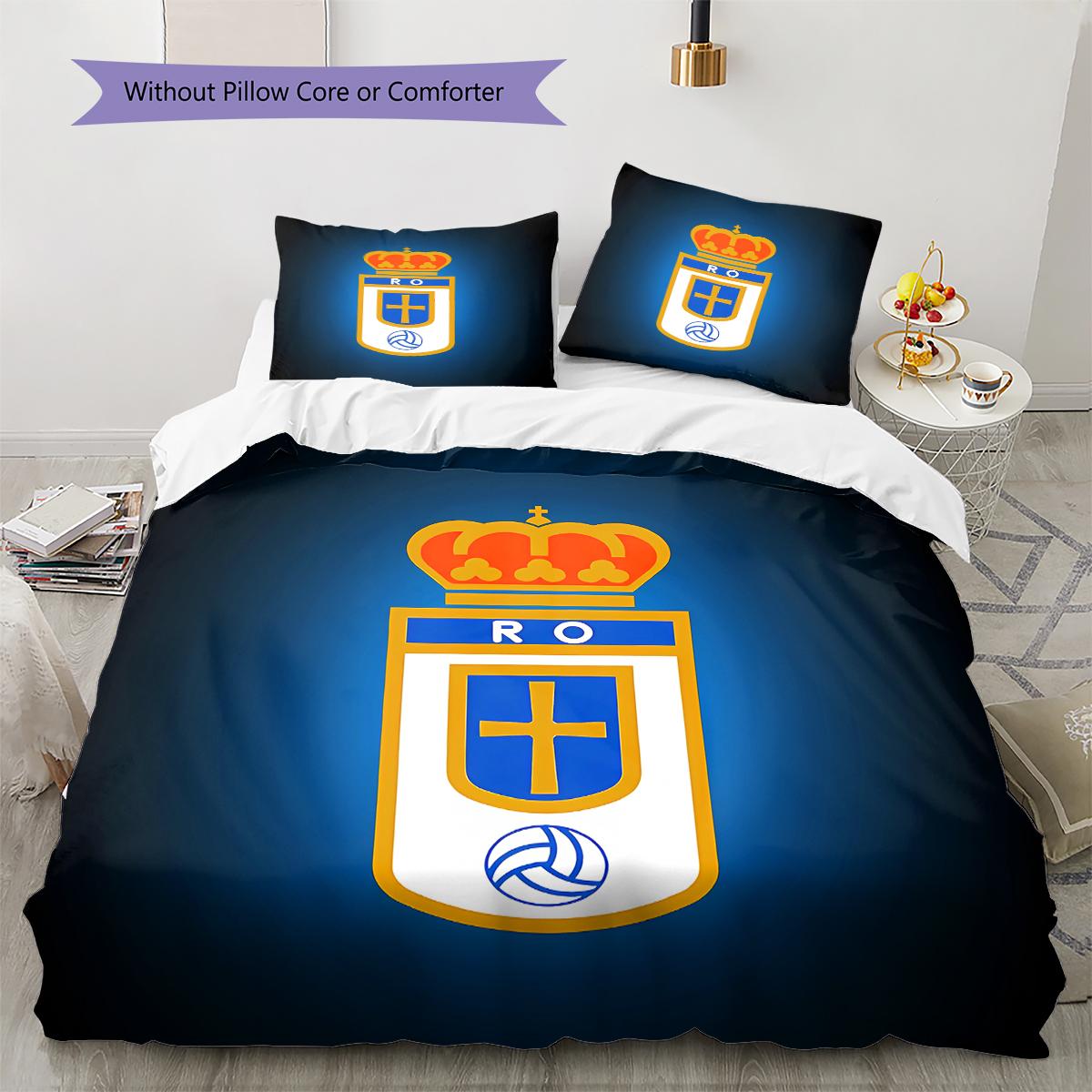 

Real Oviedo Pattern Bedding,Quilt Set Quilt Cover Pillowcase Home Birthday Gift (1 * duvet cover + 2 * pillowcase, without core) 135x200cm