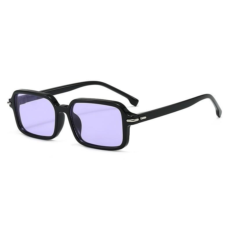 Classic Black Frame Square Sunglasses With Uv Protection For Casual And Night Out