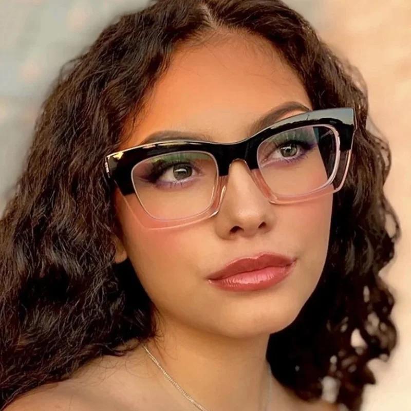 Japanese Korean Square Frame Glasses Women Retro Harajuku Eyeglasses Clear Reading Spectacle Blue Light Blocking Eyewears