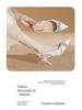 BYZ Backless Pointed Toe Stiletto Microfiber Rhinestone Buckle Heels - Versatile Commuter Work Shoes for Women