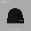 Knitted wool hat children's autumn and winter trendy brand bag head warm cold hat sticker letter big head circumference stacking hat