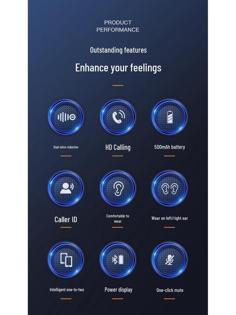 Bluetooth Business Headset with AI Translation, Noise Reduction, Long Battery Life, New Single Ear On-Ear Design, Version 5.4