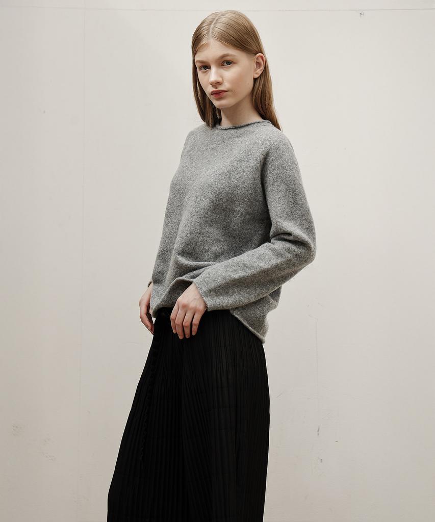 Waiowai Roll-Up Neckline Knit_Gray