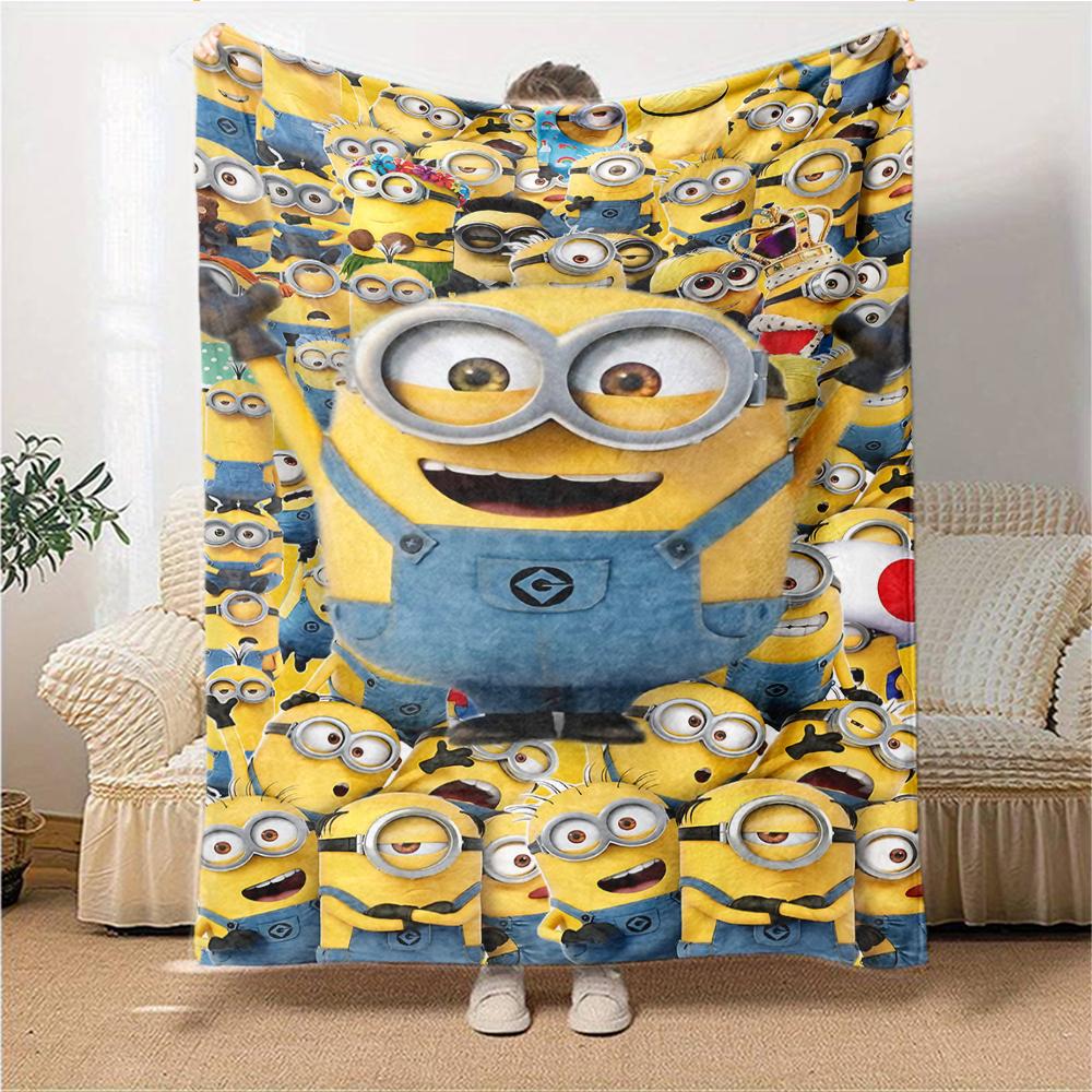 Minion Invasion Blanket Soft Throw Blanket For Home Bedroom Bed Sofa Travel Office Solid Christmas Blanket