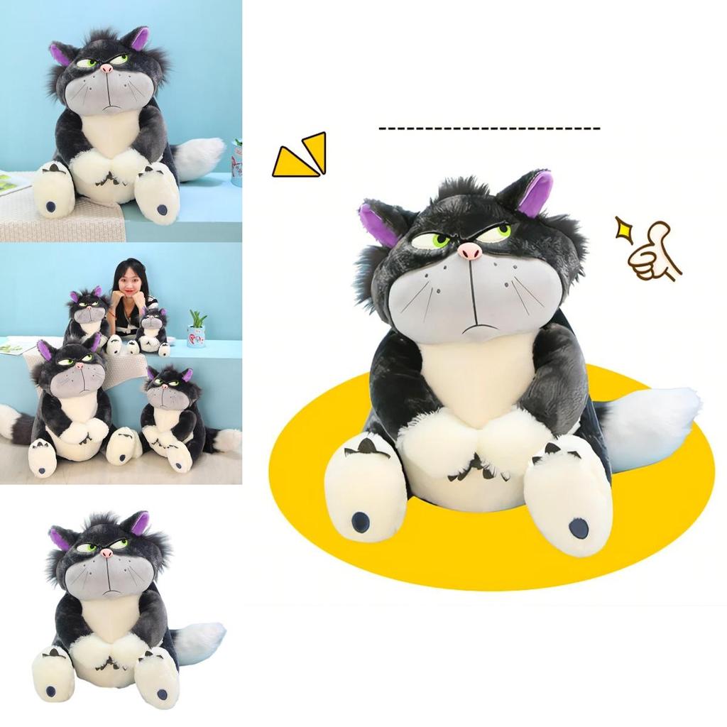 Cute Grey Short Plush Lucife Cat Doll Stuffed Animal Toy For Teenagers 30/45/60/80cm