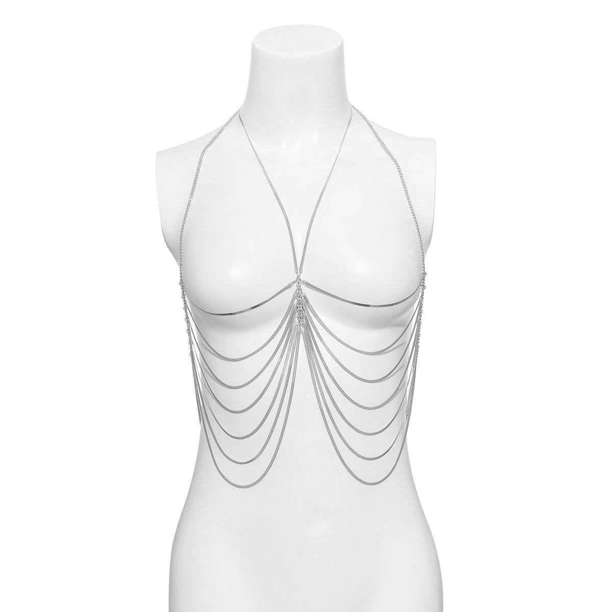 

Аксессуары, пляжная цепочка-бикини, цепочка для одежды, персонализированная цепочка «змеиная кость», многослойная бахромчатая цепочка для тела для женщин