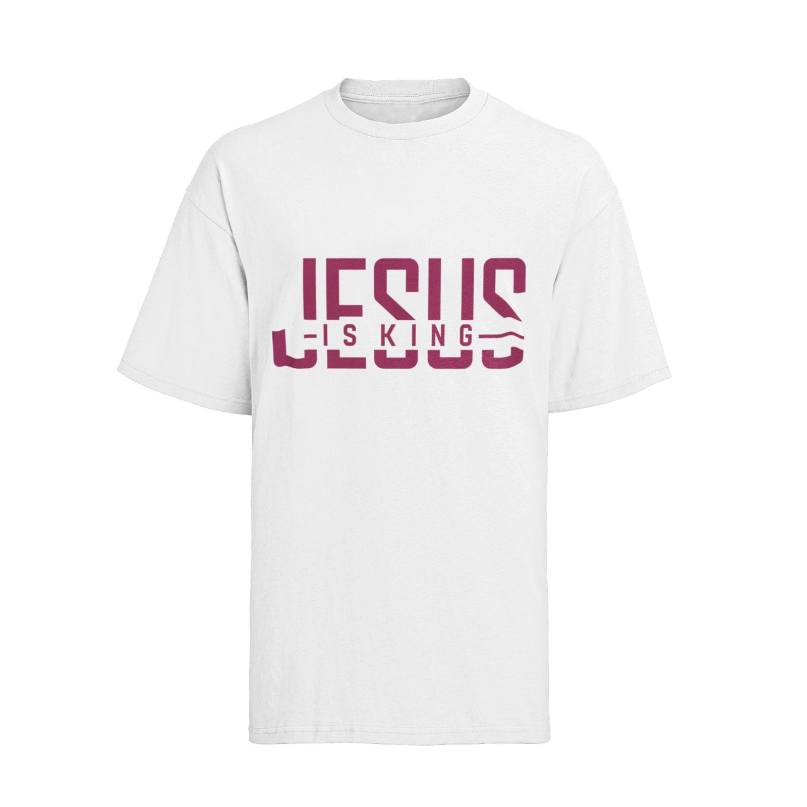 Иисус Царь Вера Бог Царь Религия Церковь Хлопок Женская Оверсайз Футболка Мужская Женская Футболки Топ M