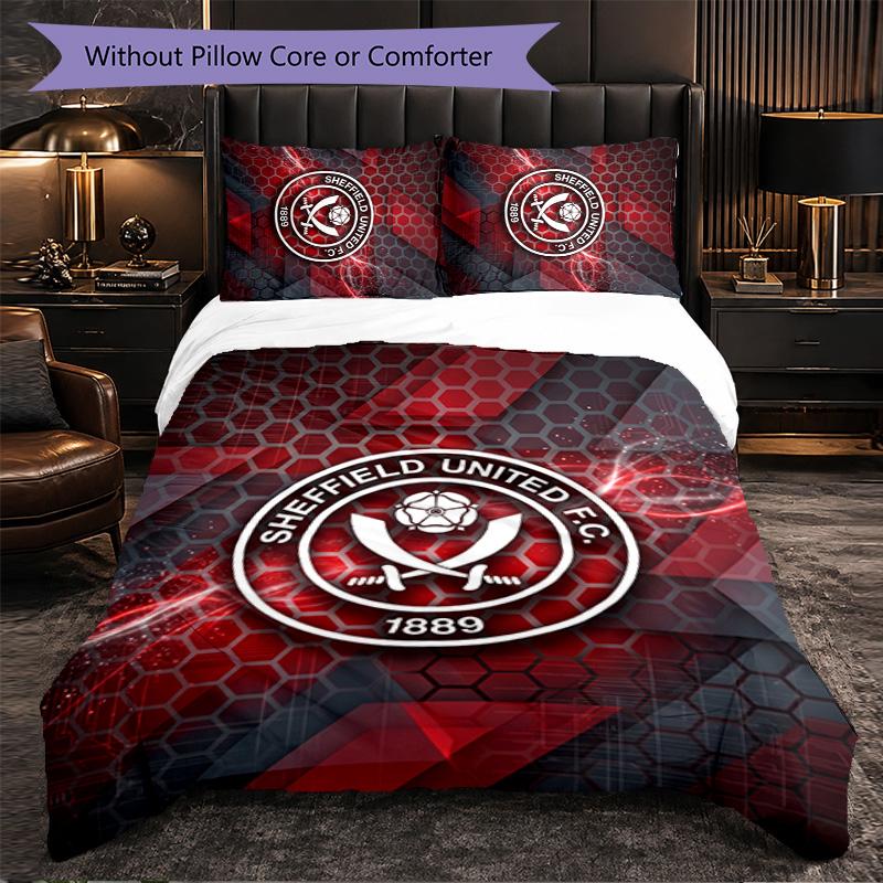 Set Biancheria da Letto Sheffield United Football 3 Pezzi Morbido Set Copripiumino con Federe Set Decorazione Camera da Letto per la Casa