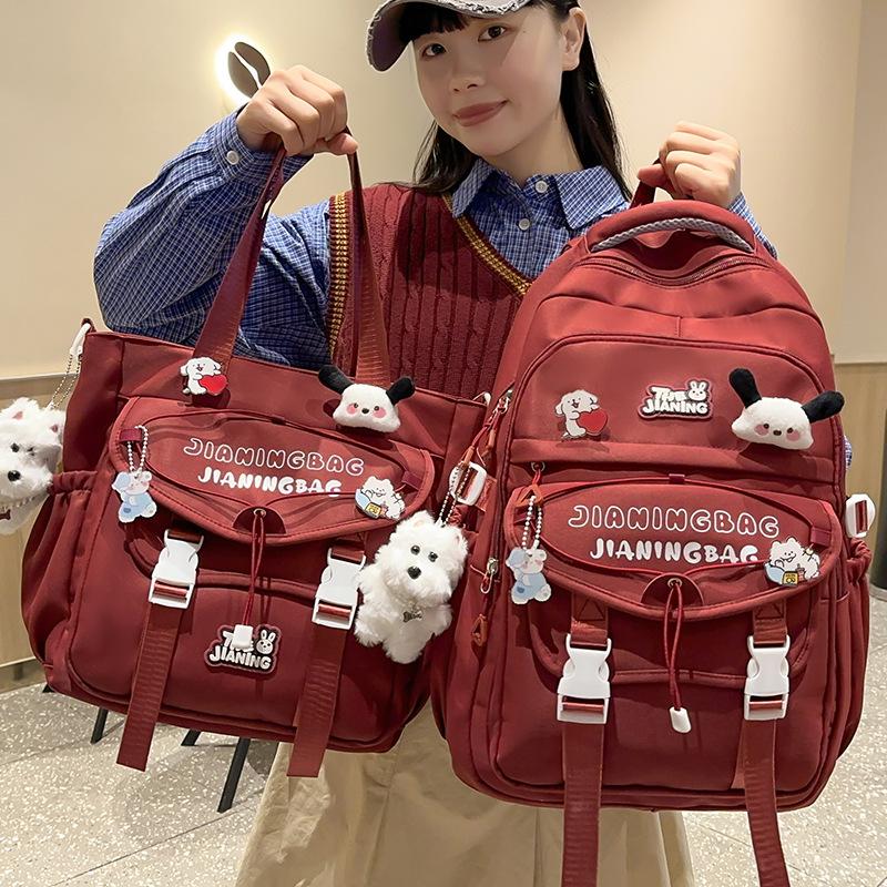 Schoolbags Children Elementary School Girls Junior High School College Students Two Piece Set of Large Capacity Backpacks