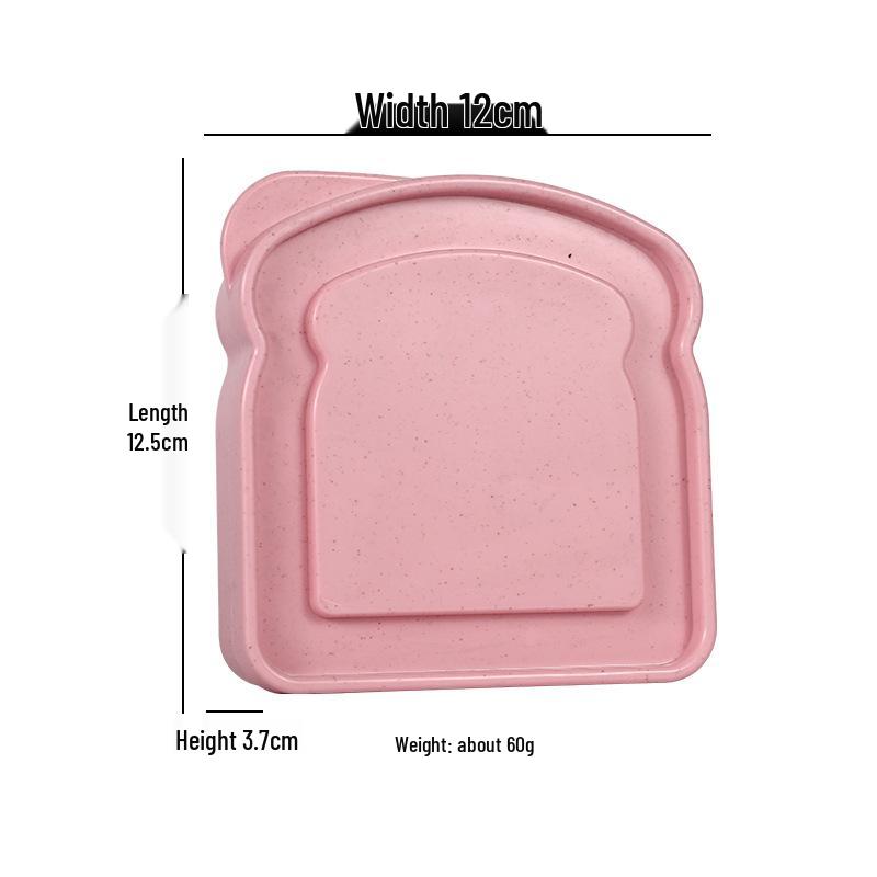 Wheat Straw Portable Large Capacity Bento Lunch Box for Toast Bread Sandwiches