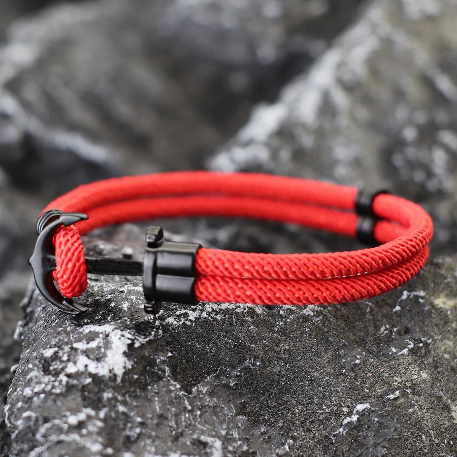 Noter Unique Mens String Bracelet Grade A 4mm Rope Nautical Anchor Braclet Pulseria Hombre Perfect Gift For Him Heren Armbanden