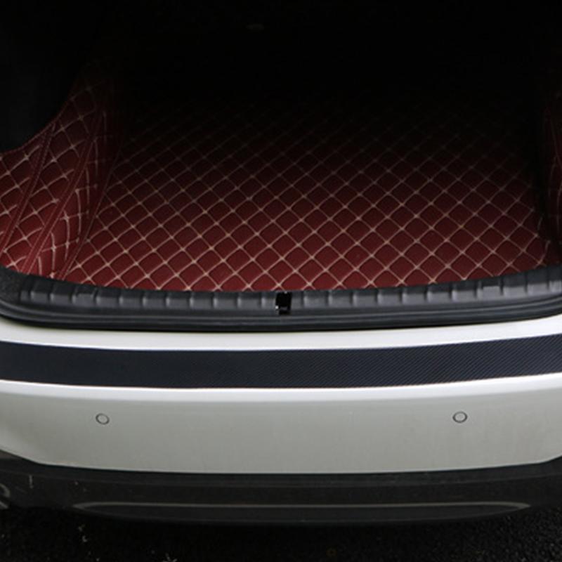 90cm Car Rear Trunk Bumper Carbon Fiber Sticker Decals Universal Auto Anti-Scratch Anti-Collision Protection Strips Stickers 1Pc