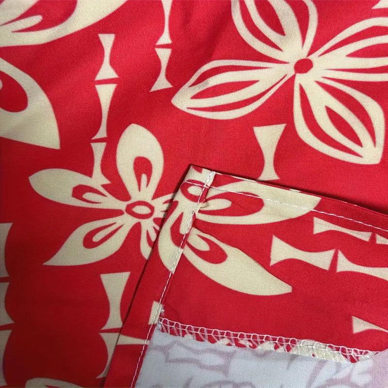 Red Fashion Digital Print Men's Hawaiian Vacation Style Short Sleeved Shirt for Summer Quick Drying Outdoor Activities