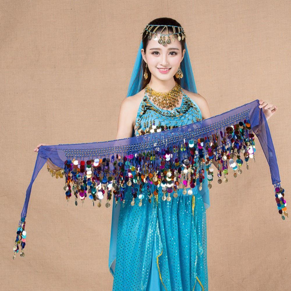 Belly Dancing Belt For Girl Sequins For Women Chain Belly Dance Belt Hip Scarf Belly Dance Costumes