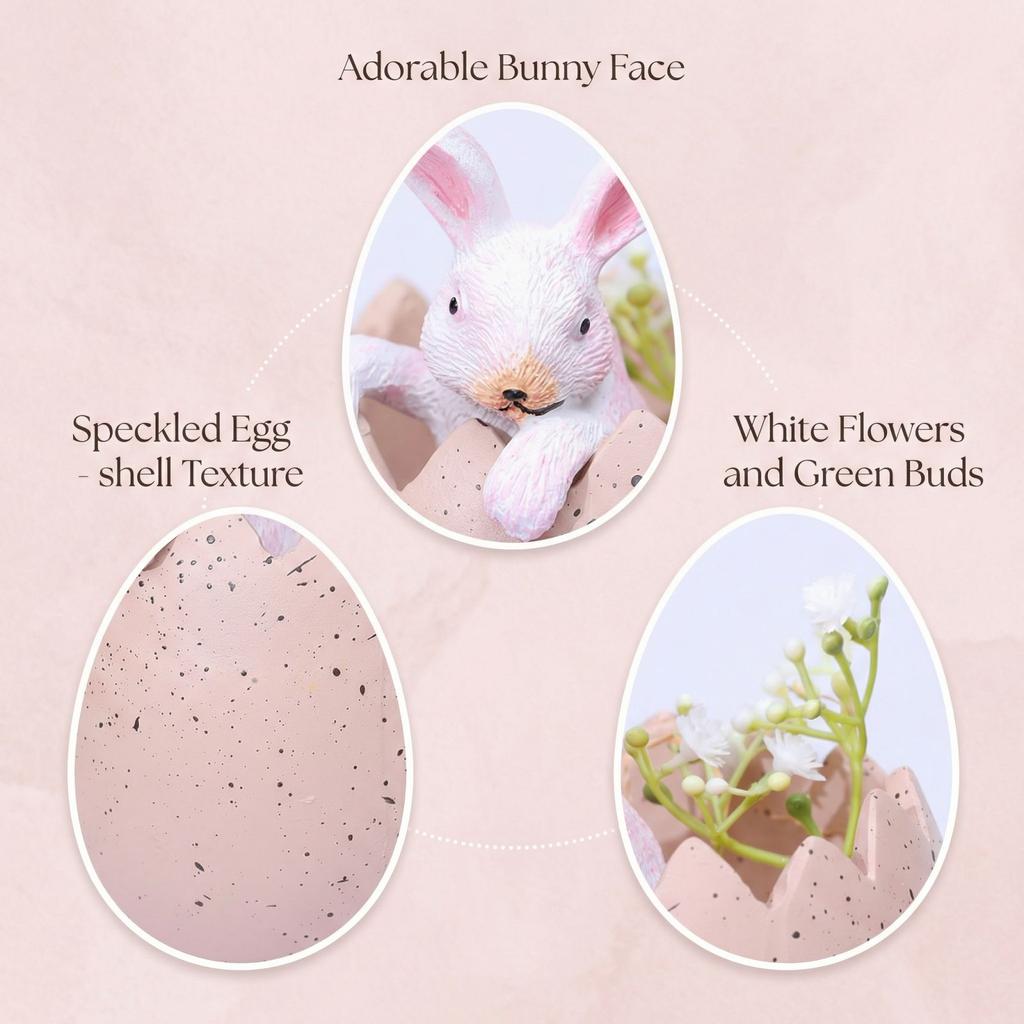 New Cross-border Easter Cute Home Flower Pot Bunny Creative Resin Ornament