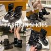 Gantai's house, this year's popular short boots for women's autumn leather black super-fire trousers, thick-soled foreign-style small short boots.