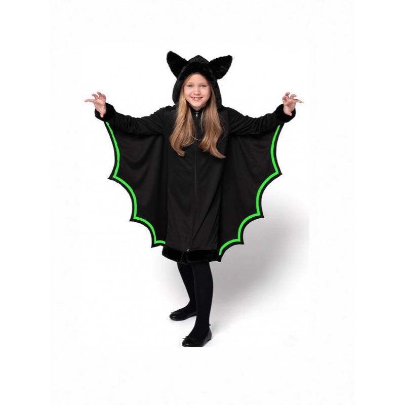 New Kids Vampire Costume Anime Black Vampire Bat Cartoon Character Halloween Costume Battle