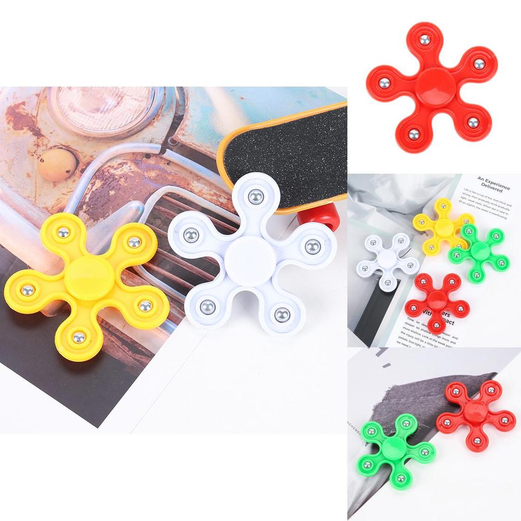 Plastic Fivestar Finger Spinner Gyroscope With Spiral Bearings For Stress Relief And Focus