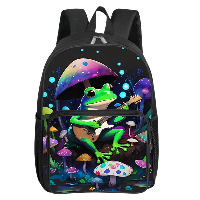 Jungle Paddestoelen Patroon Vierkante Voorvak Rugzak voor Jongens en Meisjes Beste Cadeaus 2D Platte Cartoon Schooltassen voor Kinderen