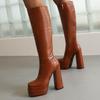 Women's High-heeled Boots, Autumn and Winter New Sexy Waterproof Platform, Thick Heel, Large Size, Versatile Boots