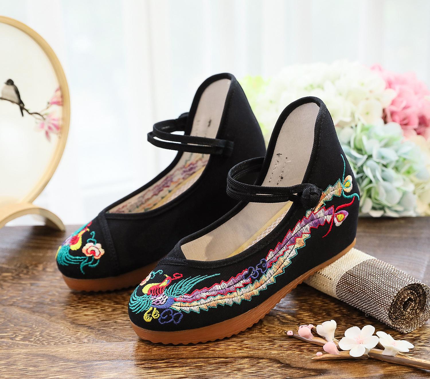 

Туфли на высоком каблуке, туфли-лодочки, вышитые туфли из ткани, женская обувь, весенние и летние туфли для мам на одной пуговице 43