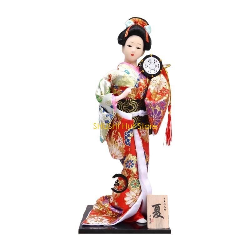 Exquisites 30cm Japanese Kimono Dolls Handcraft Japanese Geisha Dolls Folk for Cultural Enthusiasts Unique Gift Seekers D57B