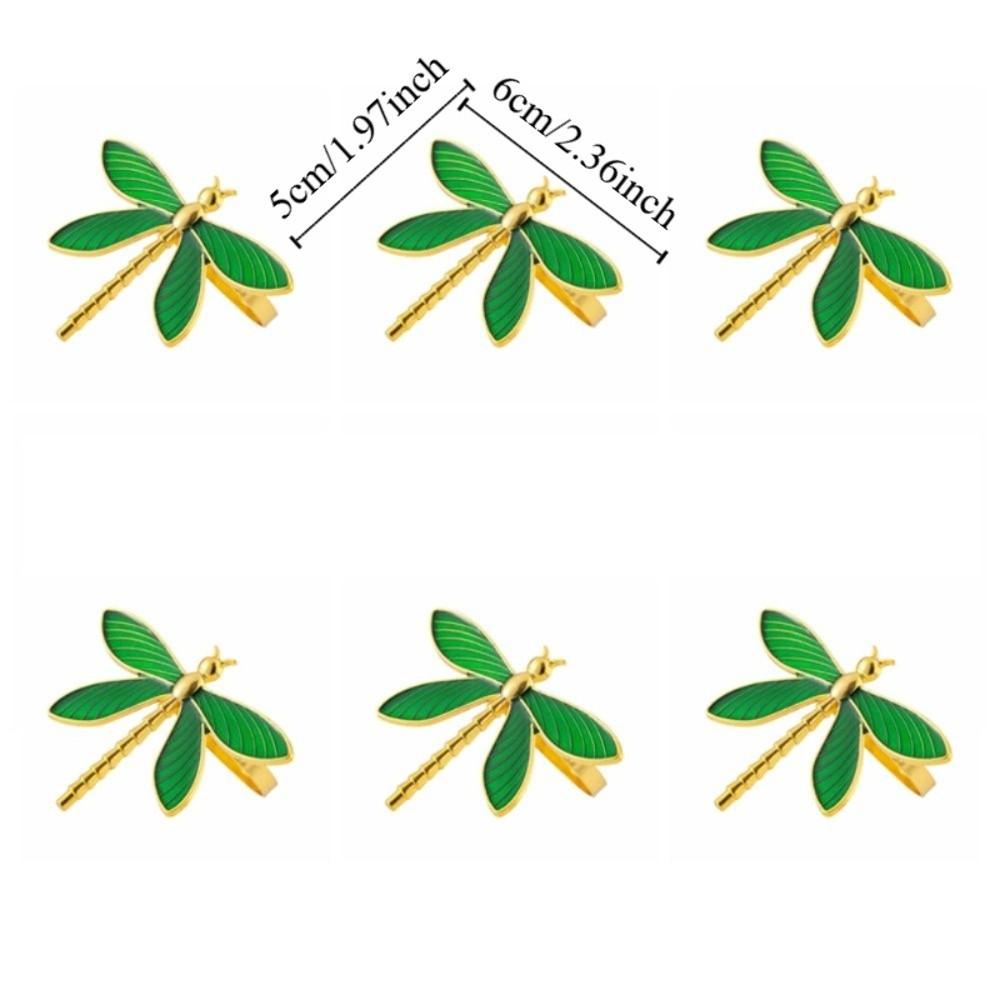 6PCS Metal Dragonfly Napkin Ring Minimalist Table Decorations Napkin Buckle  Wedding Setting