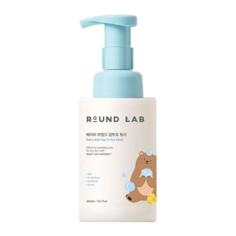 ROUND LAB Baby Mild Top-to-Toe Wash 300ml – Gentle Baby Hair & Body Cleanser for Sensitive Skin Daily Care
