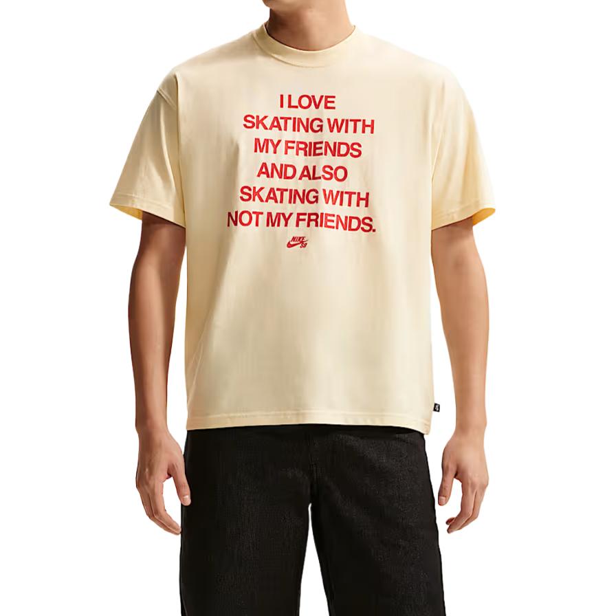 Nike SB T Shirts Men s Coconut Milk Crew Neck Moderate IH1471-113 L