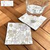 Set of 2 Gold Brocade Coasters [Cherry Blossom Design, White] Coasters, Gold Brocade, Nishijin-ori, Japanese Pattern, Kyoto, Gold Orchid, White