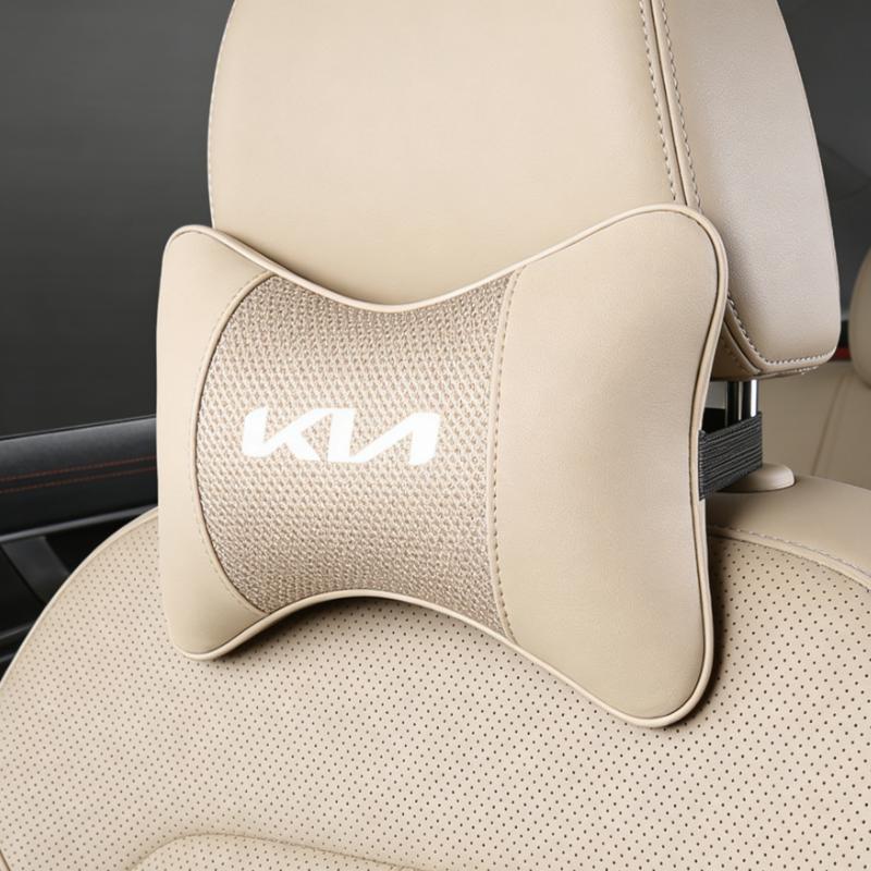 For Kia Sportage Morning Ceed Picanto Rio KN Car Seat Headrest Auto Logo Neck Pillow