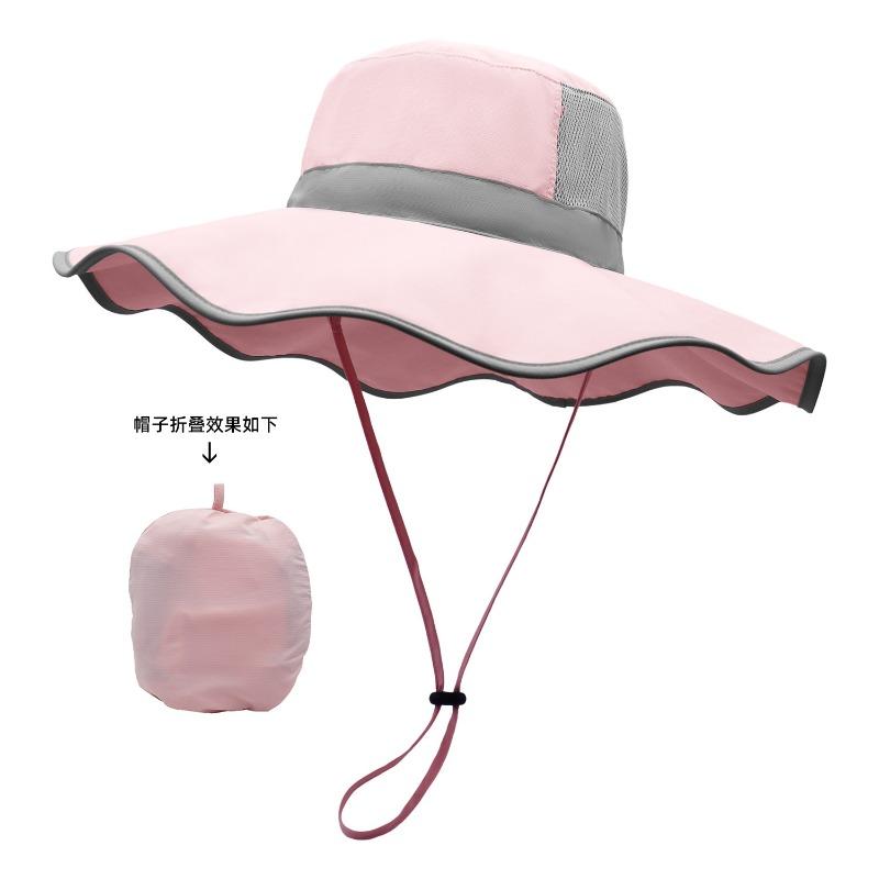 Hat women's summer sun protection visor sun hat outdoors cycling big eaves hat bucket hat neck protector folding hat