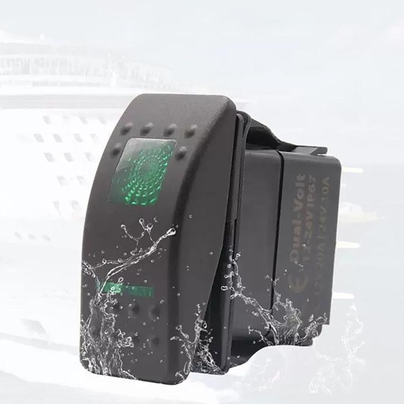 LED Light Waterproof Boats Marine Toggle Switches 5 Pins 2 Position Rocker Toggle Switches for Trucks Auto Motorcycle