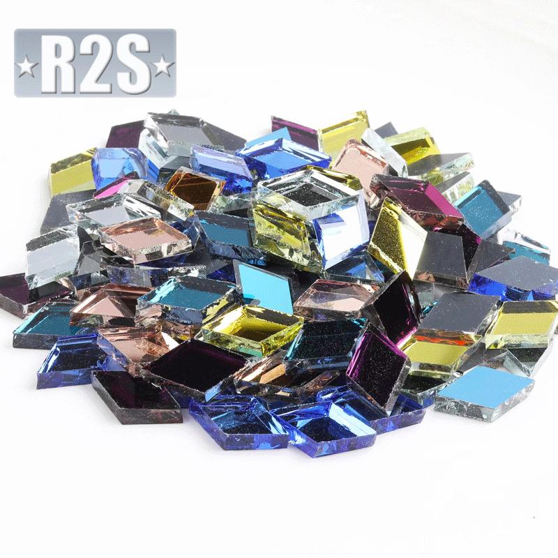 1kg Glass Mirror Mosaic Tiles Bulk Diamond Shape DIY Craft Handcrafted Accessory Home Wall Artwork Decor Supplies arte