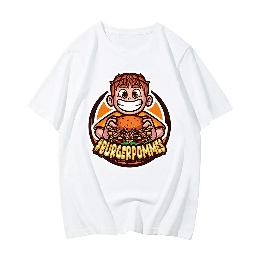 Burgerpommes 2 LukasBurger Trička Kreslený Grafický Potisk Tričko Marvin Vlogt ICrimax Tričko Bavlna Pánská Dámská Trička Unisex