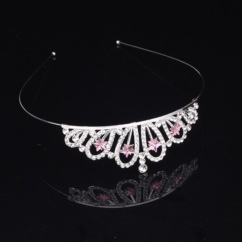 New Girls Alloy Rhinestone Crown Star Headband Headdress Multi Color Birthday Crown Princess Headband Accessories