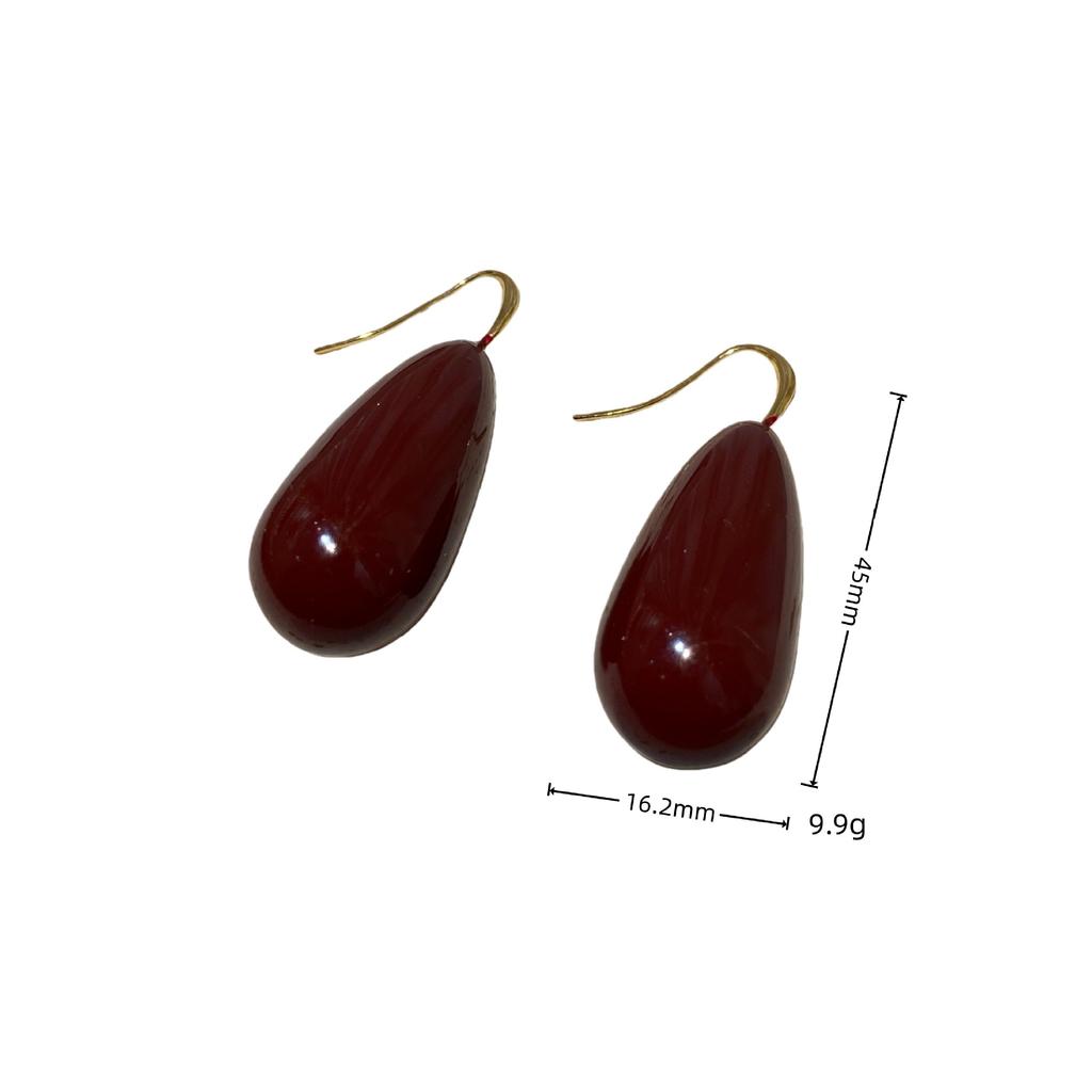Metal Color Oil Drop Water Drop Earrings Women'S Simple High-End Light Luxury Earrings, Niche Temperament Girl Earrings