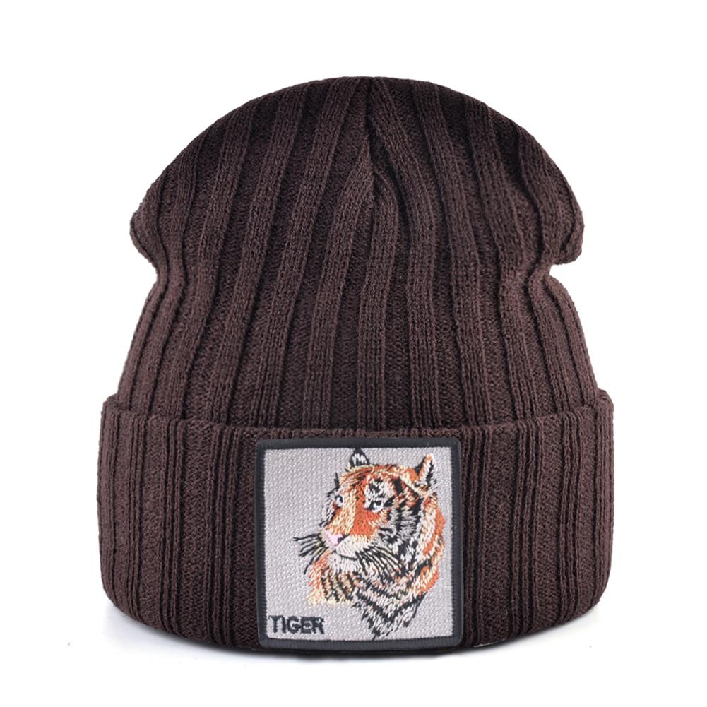 Hats For Knitted Fashion New Men Women Wolf Pattern Skullies Beanies Unisex Knitting Streetwear Hip Hop Bonnet Caps Kpop Gorras