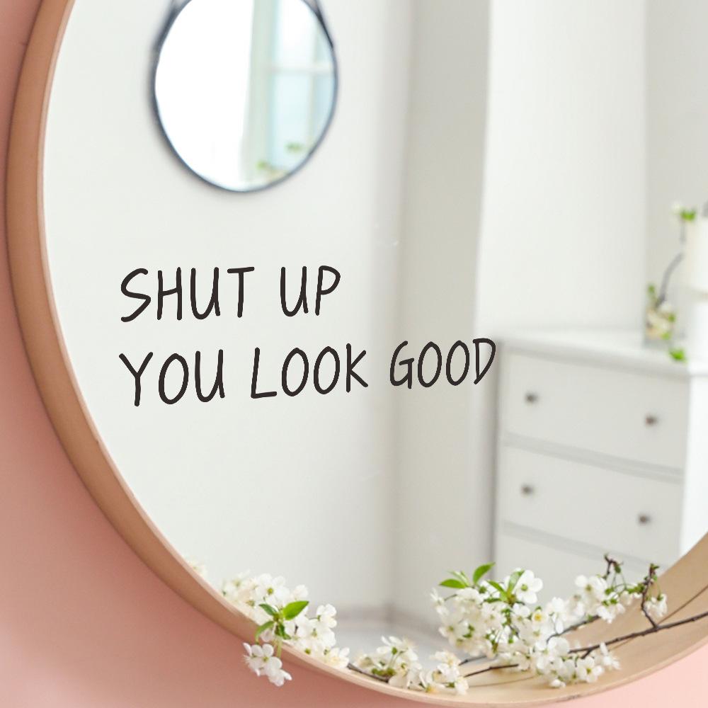 English Slogan Bathroom Mirror Beautification and Decoration Wall Stickers