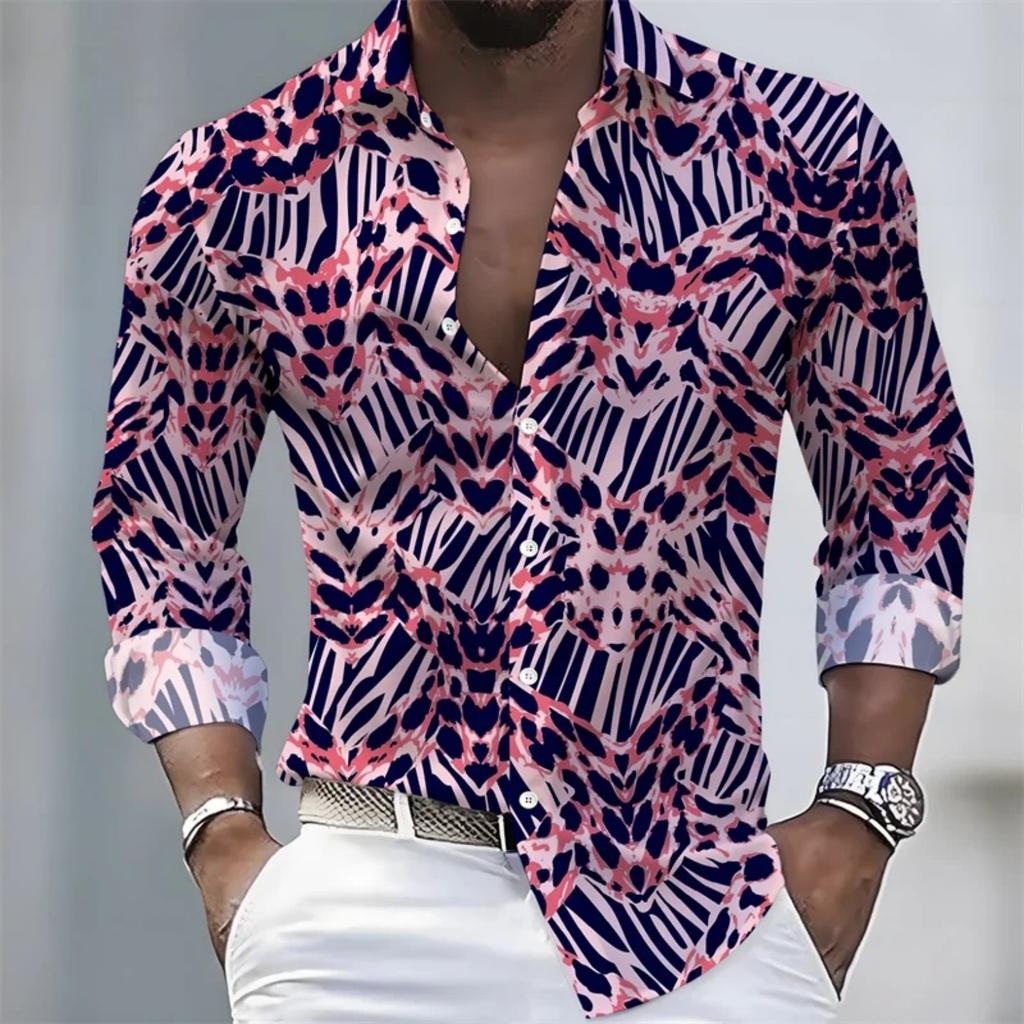 Trendy Leopard Print Long Sleeve Shirt, Stylish Button-Up Fashion Top