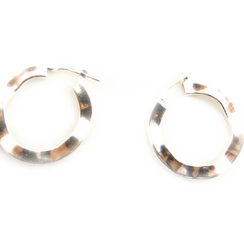 Les Trésors De Lily [K7038] - Silver 'Lola' Hoop Earrings 28 Mm