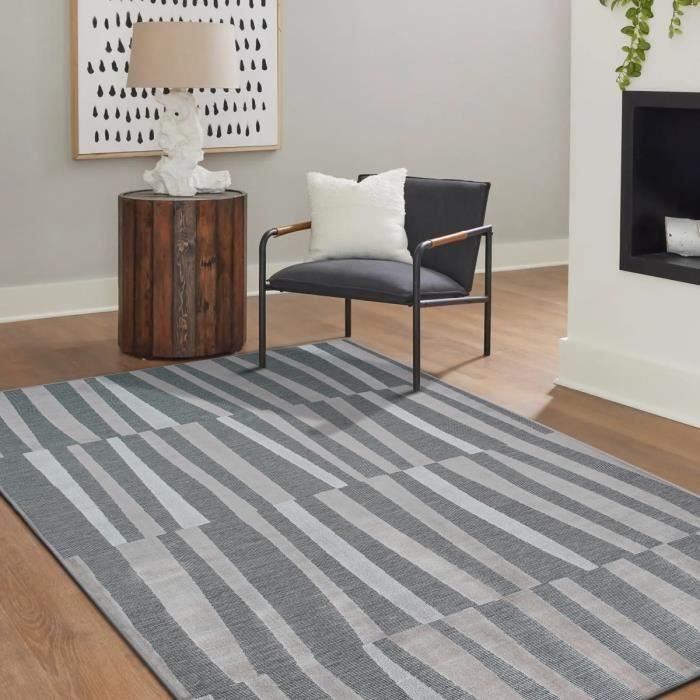 Modern Brown Relief Rug 160x230