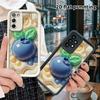 Phone case: 2D flat, suitable for Samsung Galaxy A34 A35 M05 M06 S20 S22 S21 FE Plus 5G protective case, cartoon blueberry, perfect Christmas and Hall