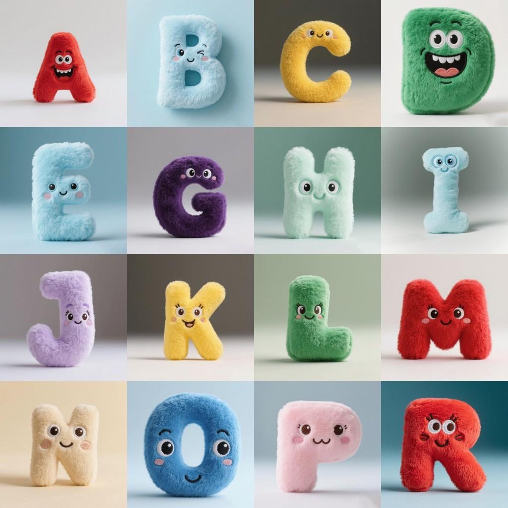 Alphabet Lore Buchstaben Plüschset A bis Z Pädagogische Weichspielzeuge für Kinder zum Lernen