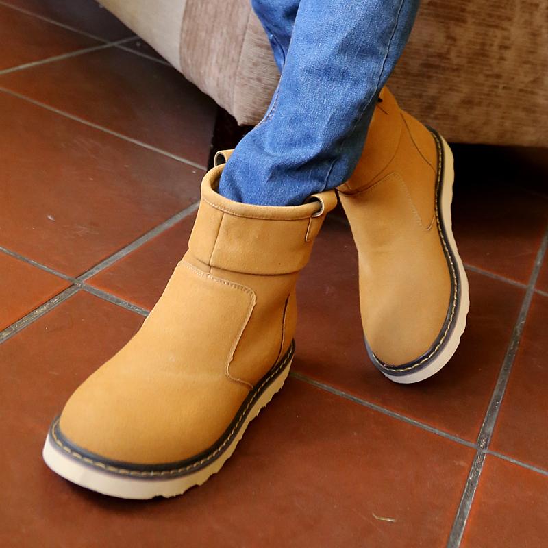 

Fashion Golden Sapling Classics Snow Boots for Men Outdoor Keep Warm Plush Boot Male Round Toe Short Booties Faux Suede Leather Shoes 38 жёлтый