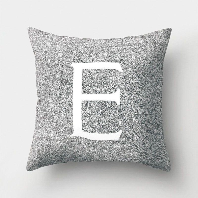 Chic Letter Cushion Rose Gold Glitter Throw Pillow Case Cover Designed For Trendy Home Sofa Decor 45cm