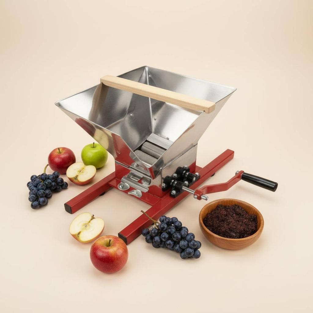 Manual Fruit Crusher 7 L Food Prep Tool Wooden Top Crossbar