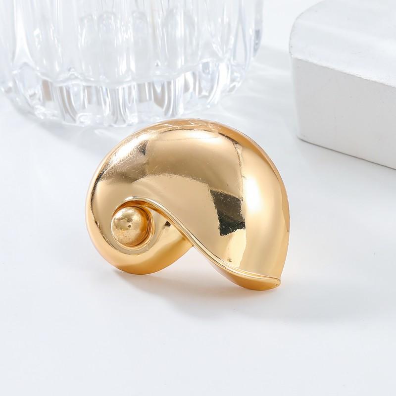 Large Shell Earrings Women Alloy Gold Plated Statement Earring Ins Trendy Fashion Jewelry