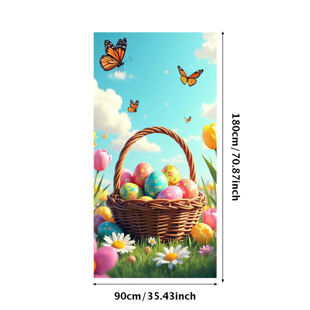 Bunny Backdrop Fabric Party Supplies Easter Banner Lightweight Photography Props For Indoor Spring Decorations Kids